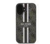 Etui Guess 4G Printed Stripes MagSafe do iPhone 16 Brązowy