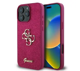 Etui Guess hardcase Fixed Glitter Big 4G do iPhone 16 Pro Max Fioletowy