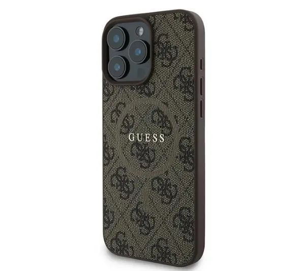 Guess hardcase 4G Ring Classic Logo MagSafe  iPhone 16 Pro Brązowy