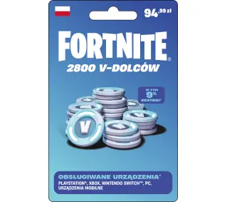 Doładowanie Fortnite 2800 V-dolców [bon agencyjny] Obecnie dostępne tylko w sklepach stacjonarnychDostęp po opłaceniu zakupu