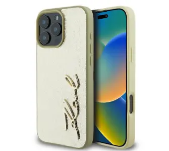 Etui Karl Lagerfeld Hardcase Metal Signature do iPhone 16 Pro Złoty