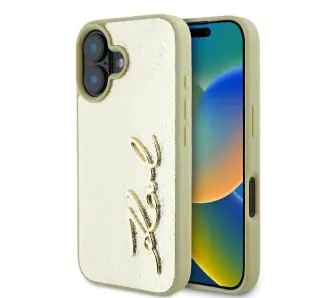 Etui Karl Lagerfeld Metal Signature do iPhone 16 Złoty