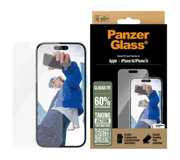 PanzerGlass Screen Protector Classic Fit do iPhone 16
