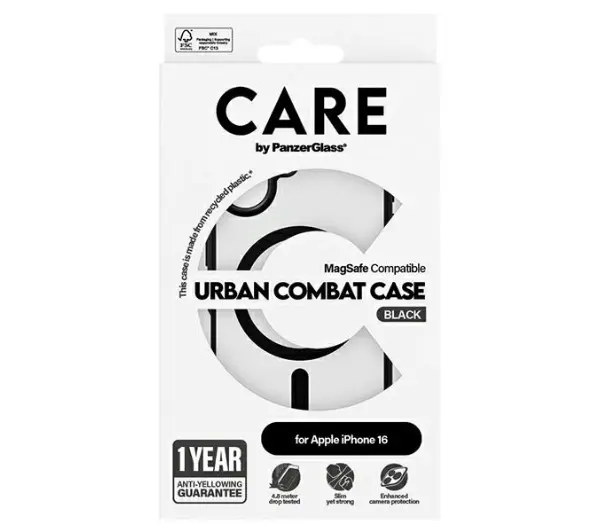 PanzerGlass Flagship Urban Case MagSafe do iPhone 16 Czarny