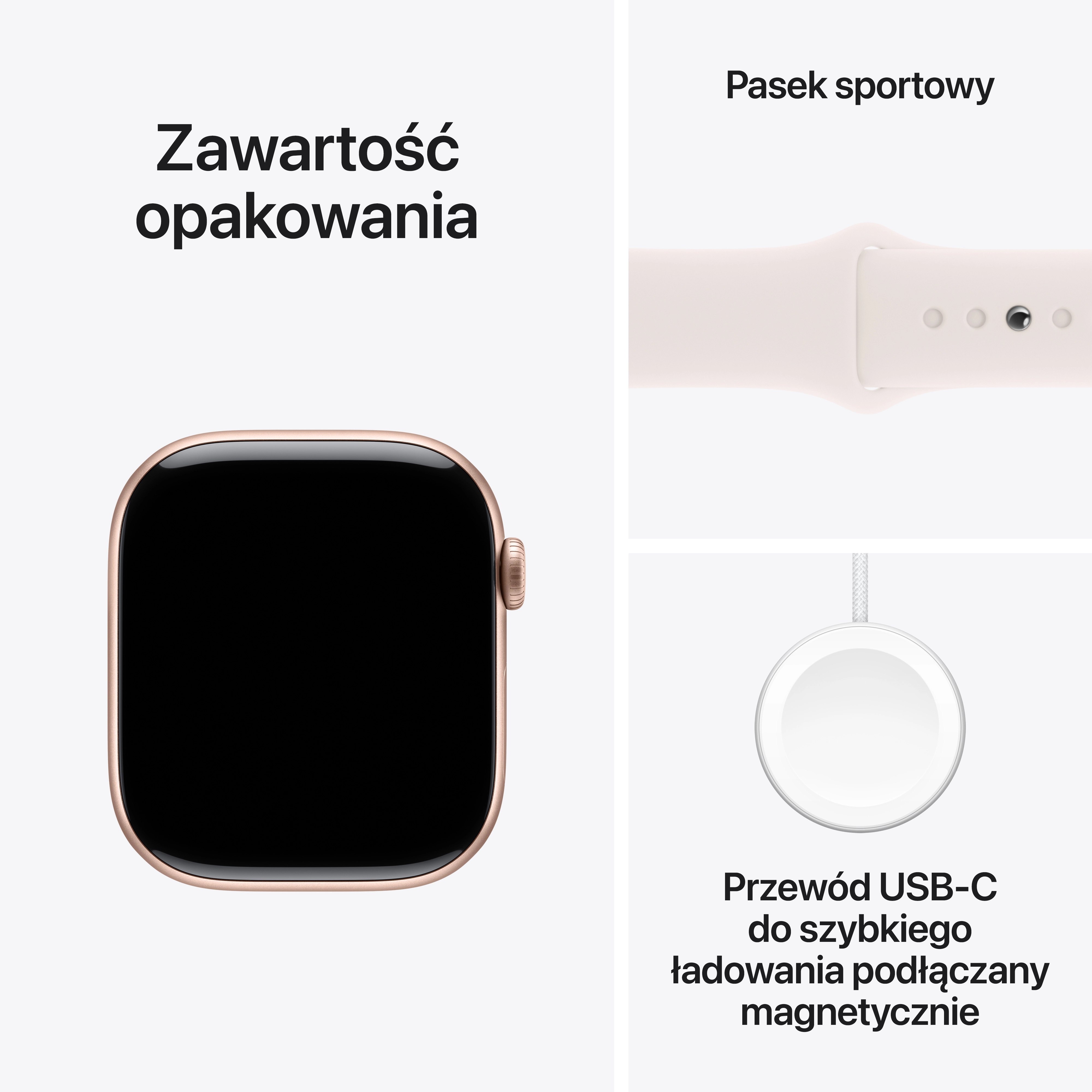 Apple Watch Series 10 GPS  42mm aluminium różowe złoto pasek sportowy w kolorze łagodnego różu M/L