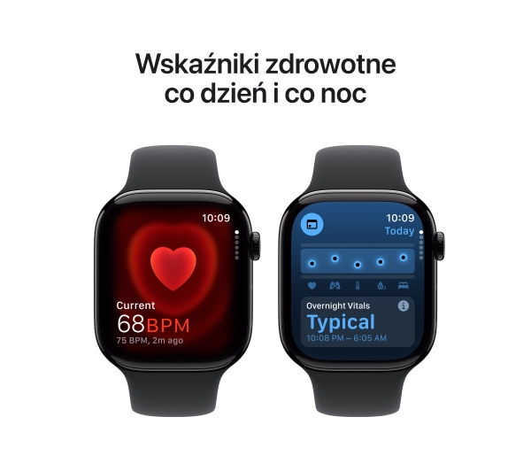 Apple Watch Series 10 GPS AI 42mm aluminium onyks pasek sportowy czarny S/M - Kup na Raty - RRSO 0%