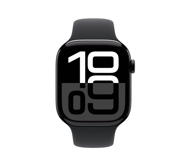 Apple Watch Series 10 GPS AI 42mm aluminium onyks pasek sportowy czarny S/M - Kup na Raty - RRSO 0%