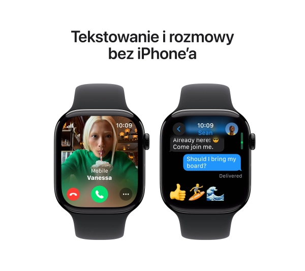 Apple Watch Series 10 GPS AI 42mm aluminium onyks pasek sportowy czarny S/M - Kup na Raty - RRSO 0%