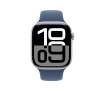 Apple Watch Series 10 GPS 46mm z aluminium srebrny pasek sportowy denim M/L