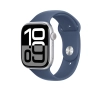 Apple Watch Series 10 GPS 46mm z aluminium srebrny pasek sportowy denim M/L