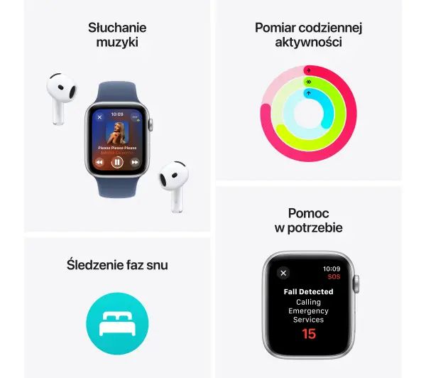 Apple Watch SE GPS + Cellular koperta 40mm aluminium srebrny pasek sportowy denim M/L - Kup na Raty - RRSO 0%