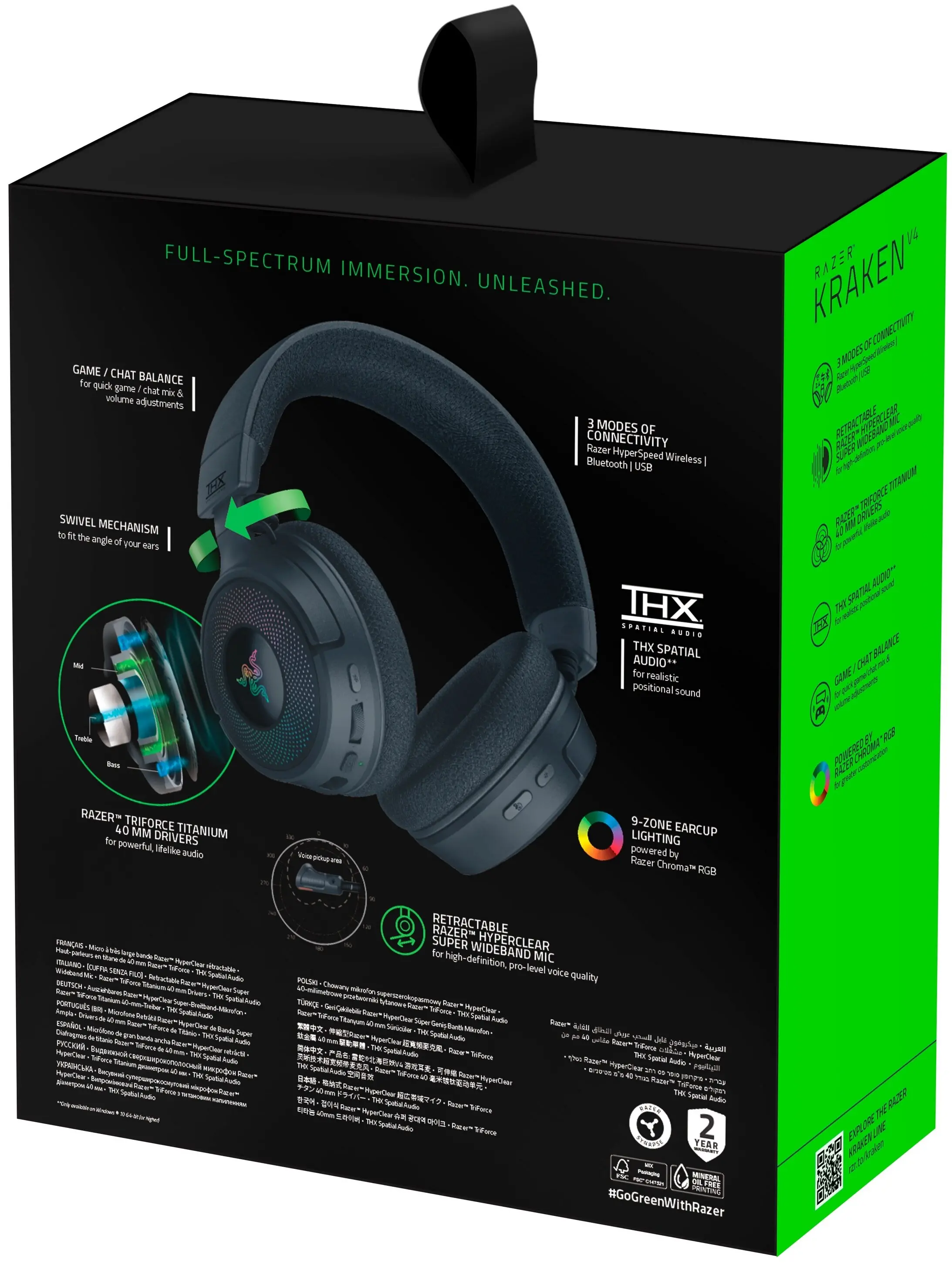 Słuchawki bezprzewodowe z mikrofonem Razer Kraken V4 Nauszne