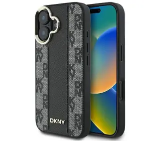 DKNY Checkered Pattern MagSafe do iPhone 16 Plus Czarny