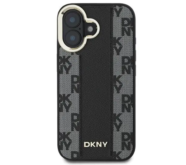 DKNY Checkered Pattern MagSafe do iPhone 16 Plus Czarny