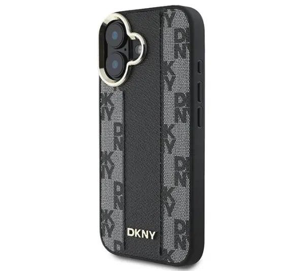 DKNY Checkered Pattern MagSafe do iPhone 16 Plus Czarny