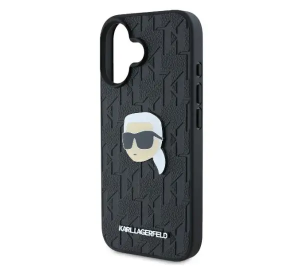 Karl Lagerfeld Monogram Karl Head Pin do iPhone 16 Czarny