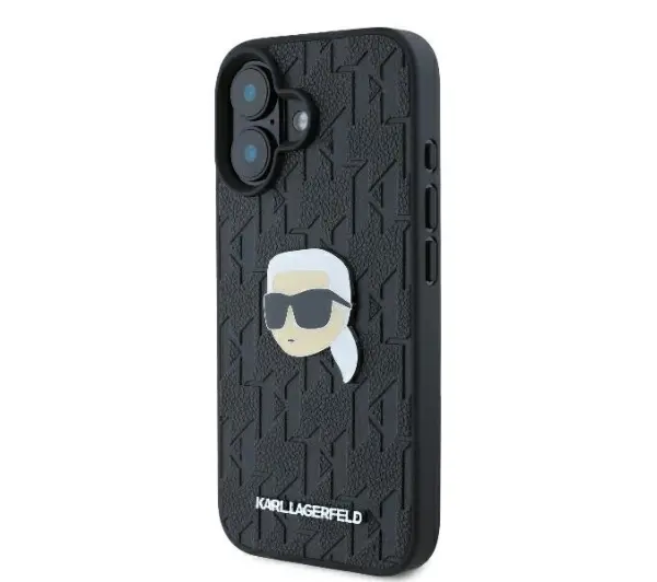 Karl Lagerfeld Monogram Karl Head Pin do iPhone 16 Czarny