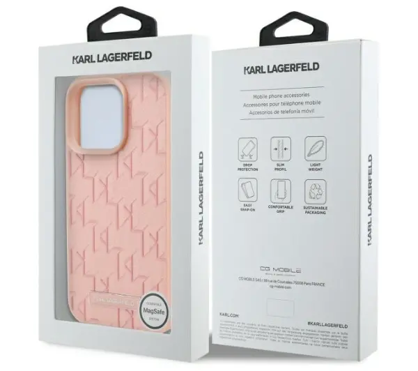 Karl Lagerfeld Hot Stamp MagSafe do iPhone 16 Pro Różowy