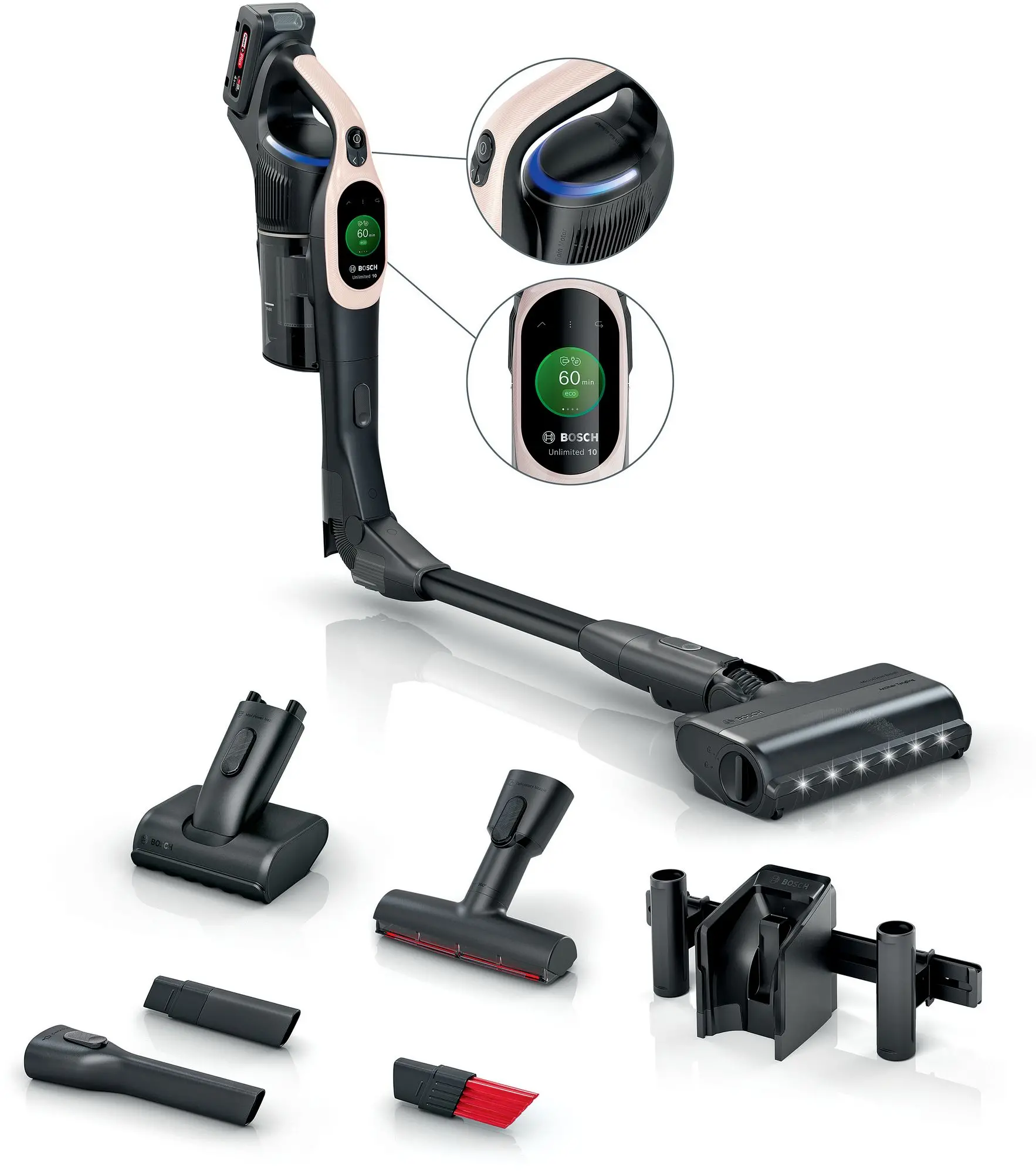 Odkurzacz bezprzewodowy Bosch Unlimited 10 BBS1041RBA 80min Wymienny akumulator Mini elektroszczotka