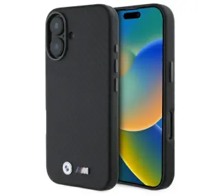 BMW Carbon Wrapped Metal do iPhone 16 Czarny