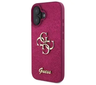 Etui Guess Fixed Glitter Big 4G do iPhone 16 Fioletowy