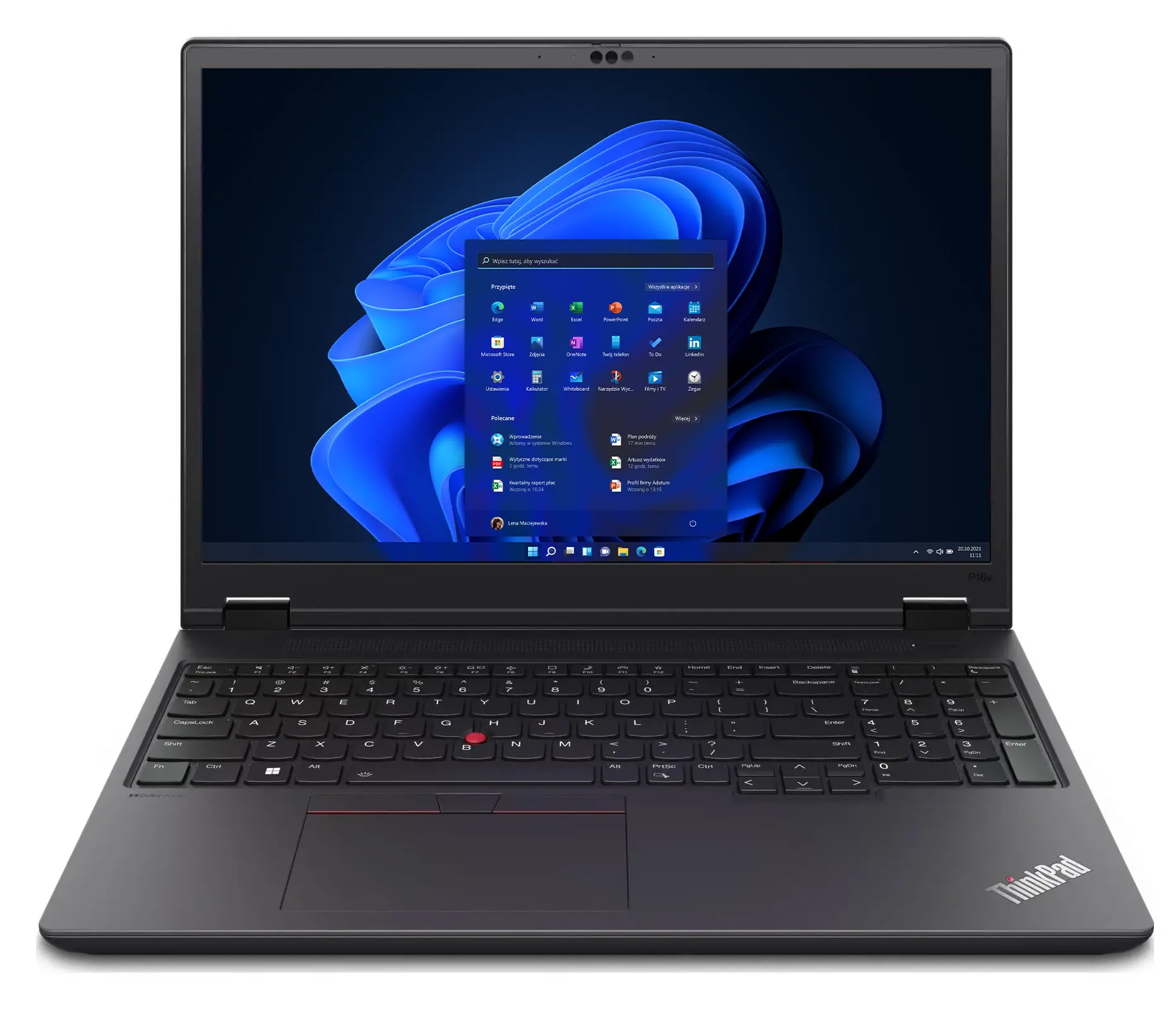 Laptop biznesowy Lenovo ThinkPad P16v Gen 2 16" Ultra 7 165H 64GB RAM 1TB Dysk SSD RTX2000 Win11 Pro Czarny Funkcje AI