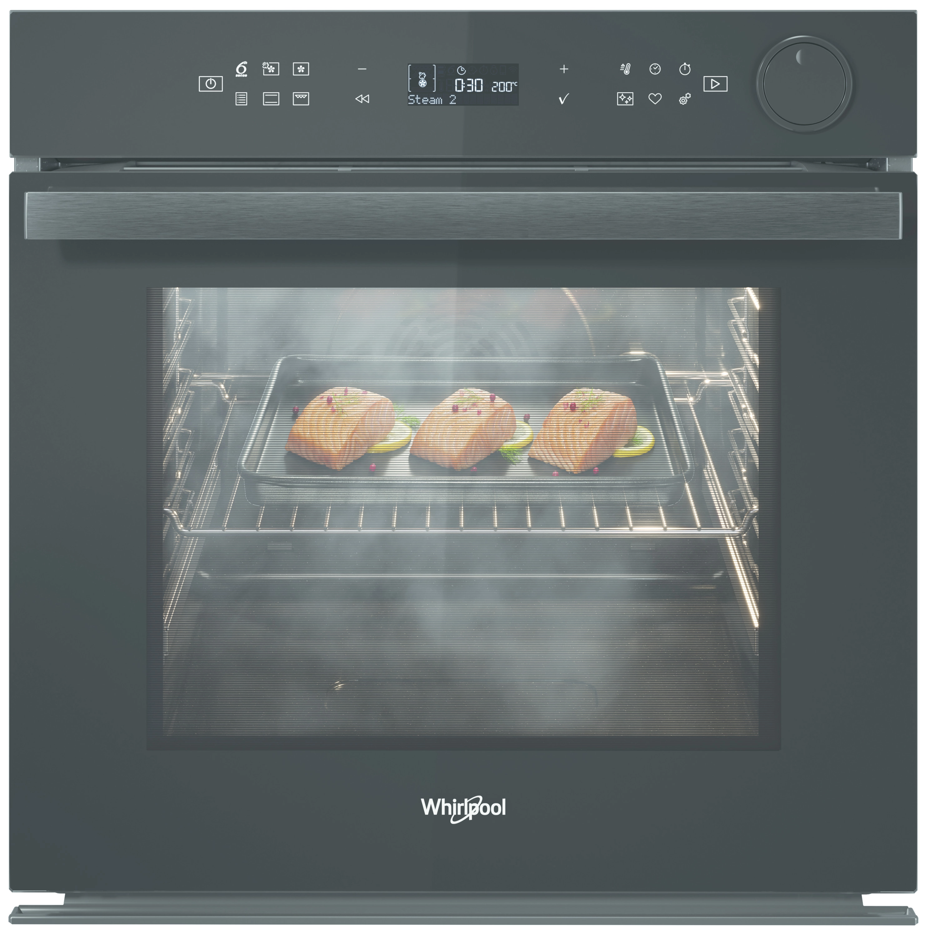 Piekarnik elektryczny parowy Whirlpool Absolute AKZ9S 8270 FB Termoobieg AirFry Czarny