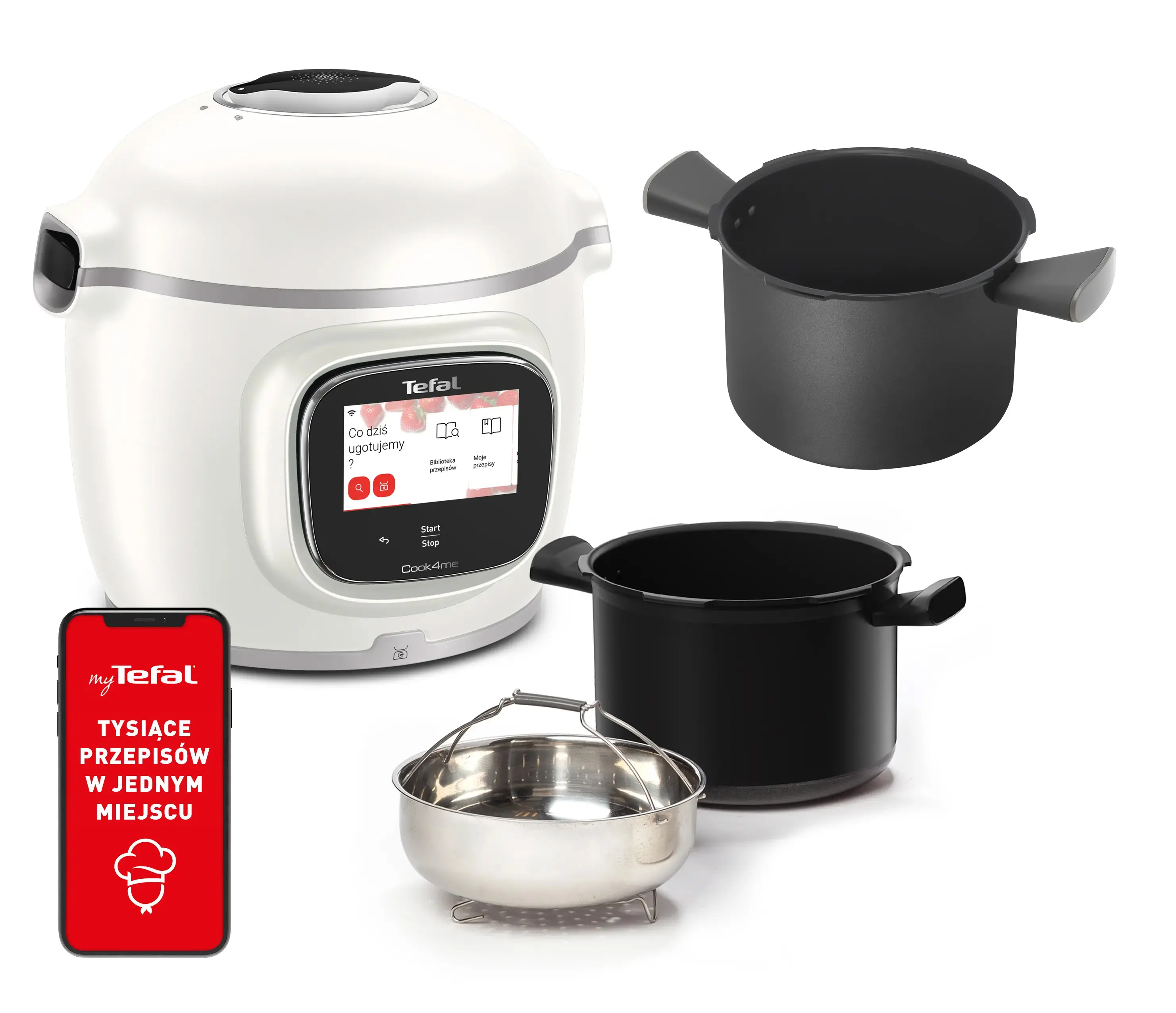 Multicooker Tefal Cook4me Touch Pro CY9431 1600W 6l Kosz do gotowania na parze + XA6020