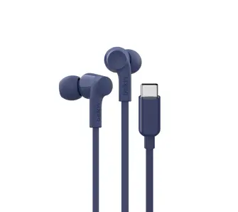 Słuchawki przewodowe Belkin SoundForm na USB-C Dokanałowe Mikrofon Niebieski