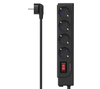 Hama 223166 4 gniazda 1,5m 2500W 36000A Czarny 