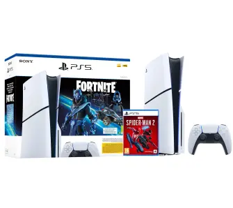 Konsola Sony PlayStation 5 Slim D Chassis (PS5) 1TB z napędem Fortnite Cobalt + Marvel’s Spider-Man 2