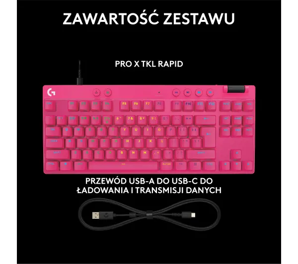 Logitech Pro X TKL Rapid Różowy - Kup na Raty - RRSO 0%