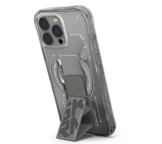 Skinarma Magnetic Charging + Grip Stand do iPhone 16 Pro Srebrny