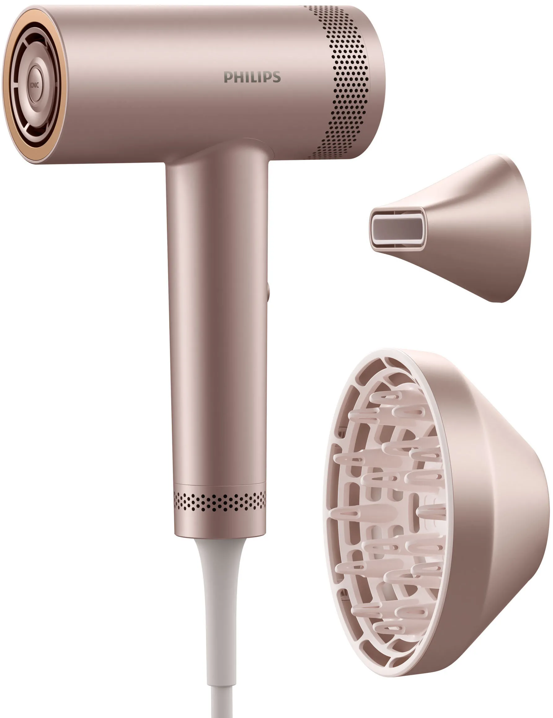 Suszarka do włosów Philips Hair Dryer Seria 8000 BHD837/10 Jonizacja Dyfuzor Zimny nawiew 1400W 3 prędkości 7 temperatur
