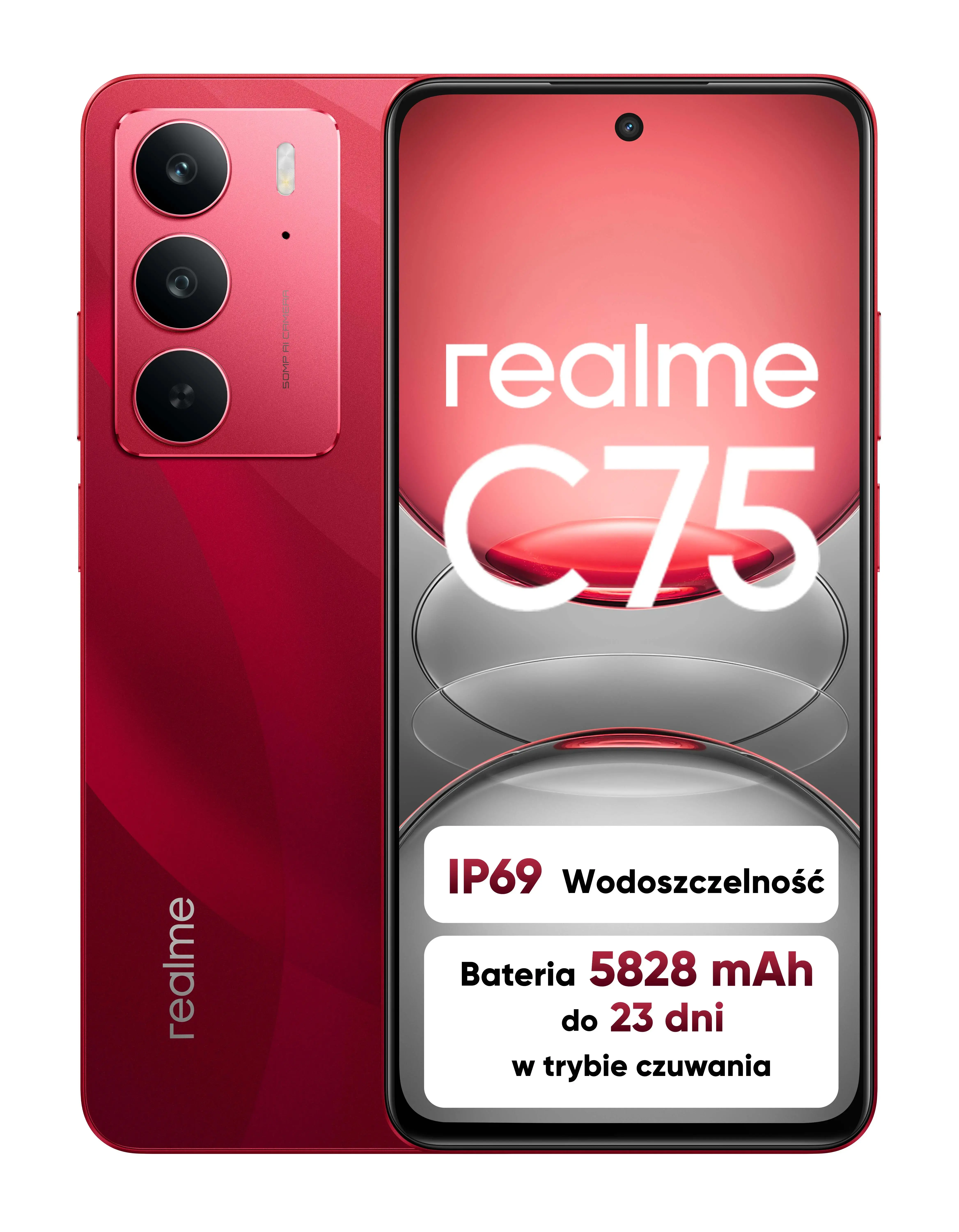Smartfon realme C75 8/256GB 6,7" 90Hz 50Mpix Czerwony