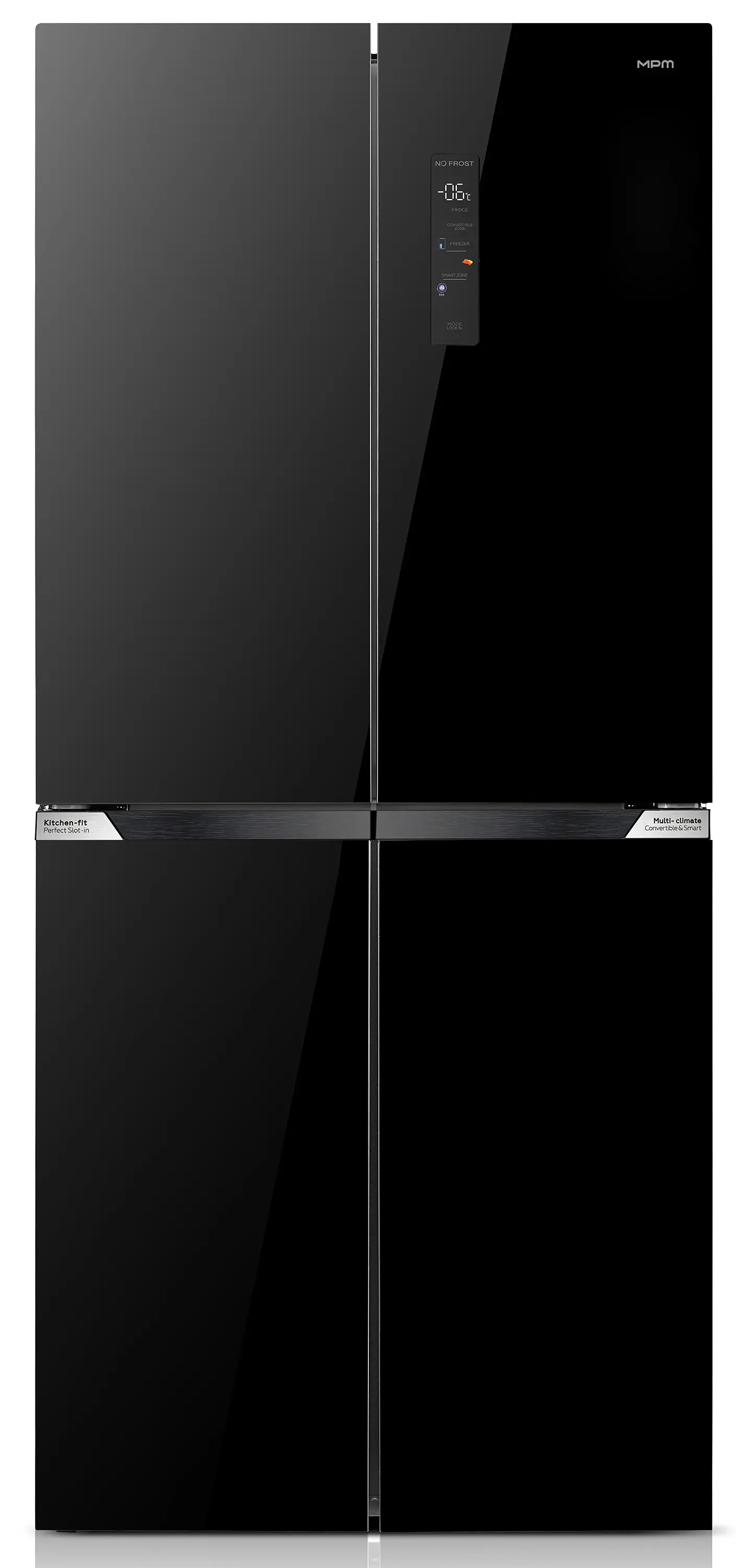 Lodówka MPM SBS 503-SSI-11 Funkcje AI Pełny No Frost 190,2cm Szuflada z regulacją temperatury Czarne szkło