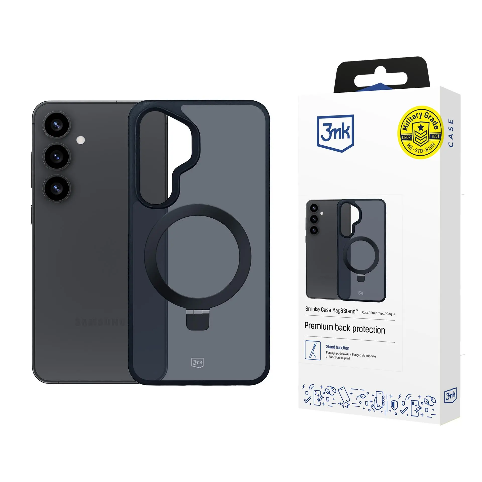 Etui 3mk Smoke Case Mag&Stand do Samsung Galaxy S25+