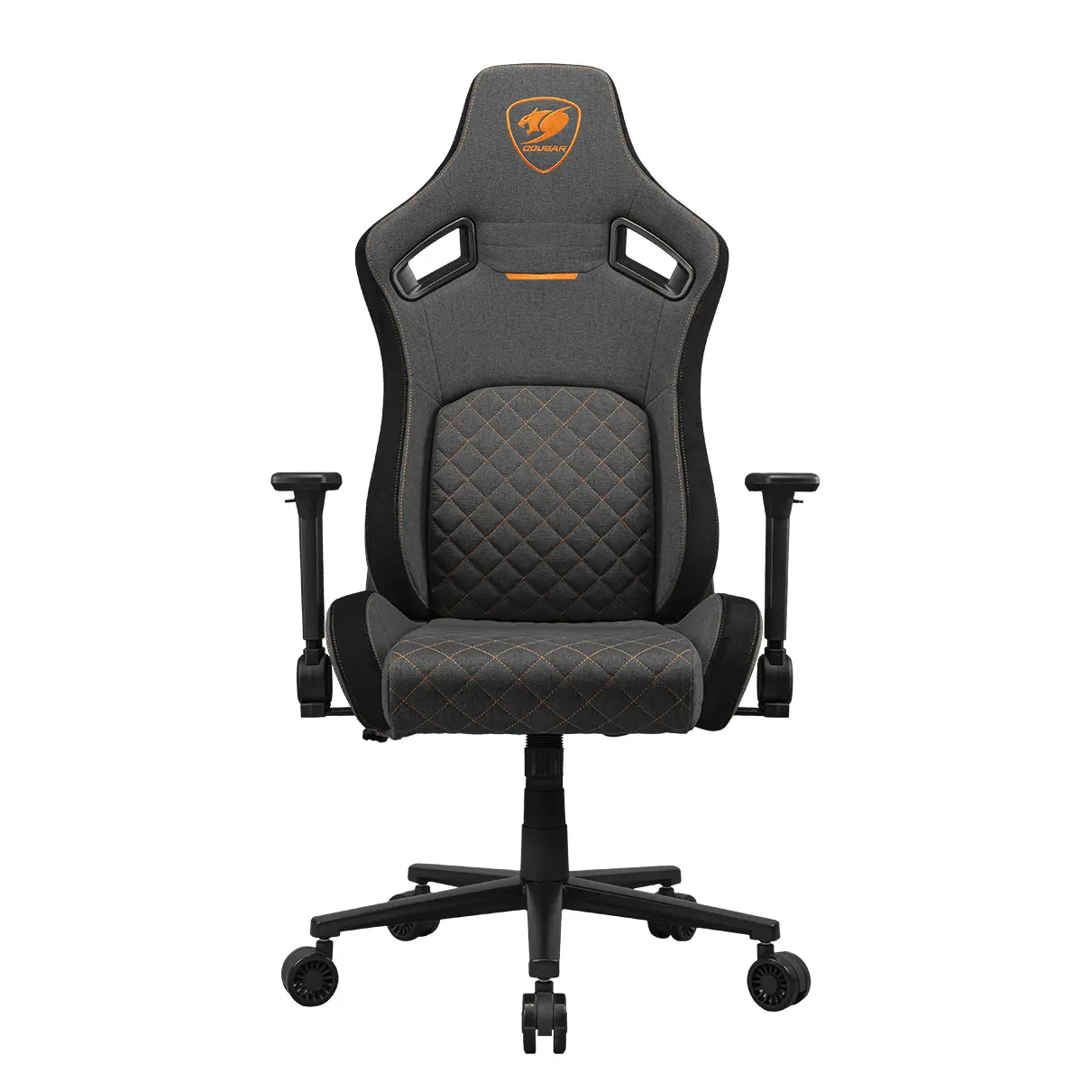 Fotel Cougar Defensor Grey F Gamingowy do 120kg Tkanina Szaro-pomarańczowy