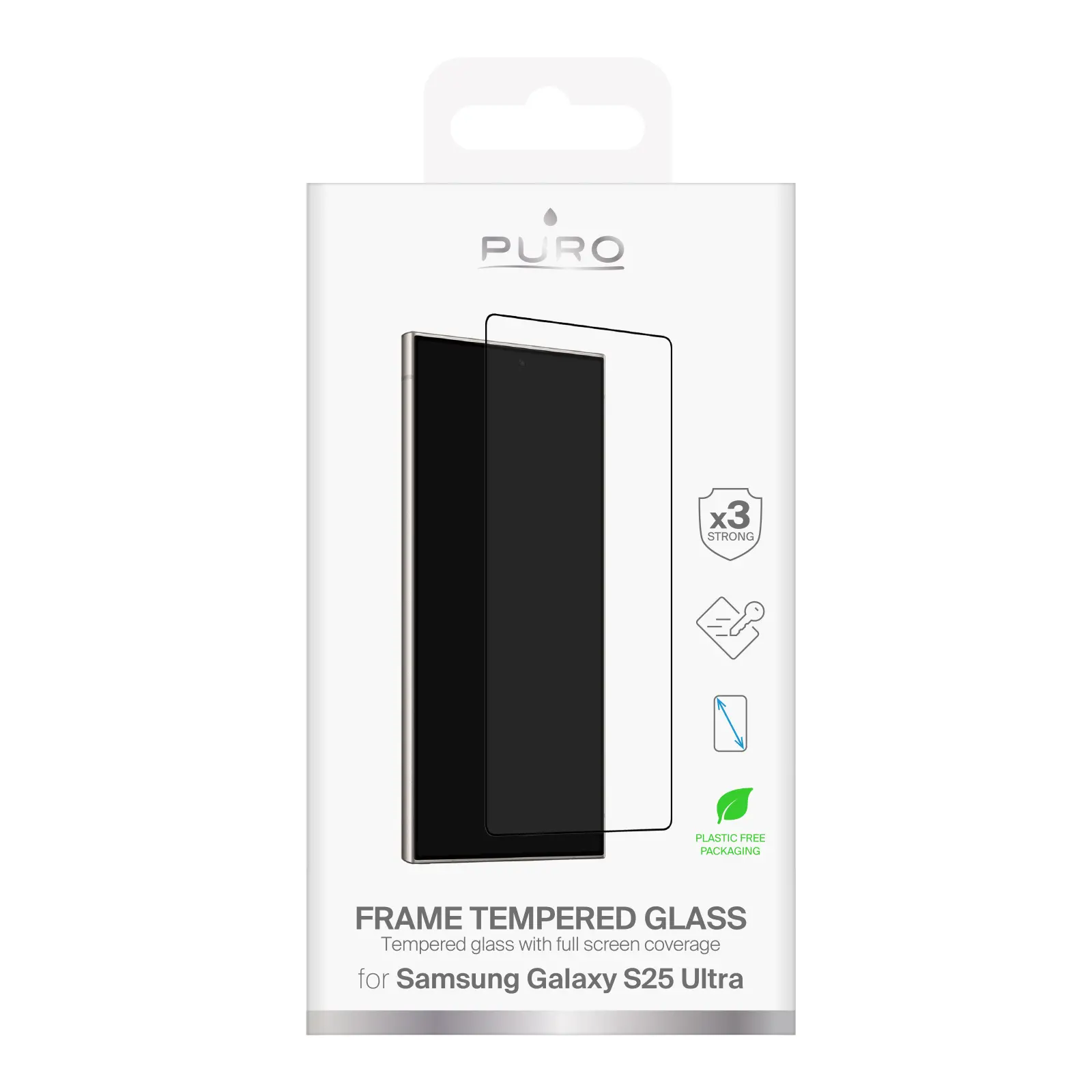 Szkło hartowane Puro Frame Tempered Glass do Galaxy S25 Ultra Czarny