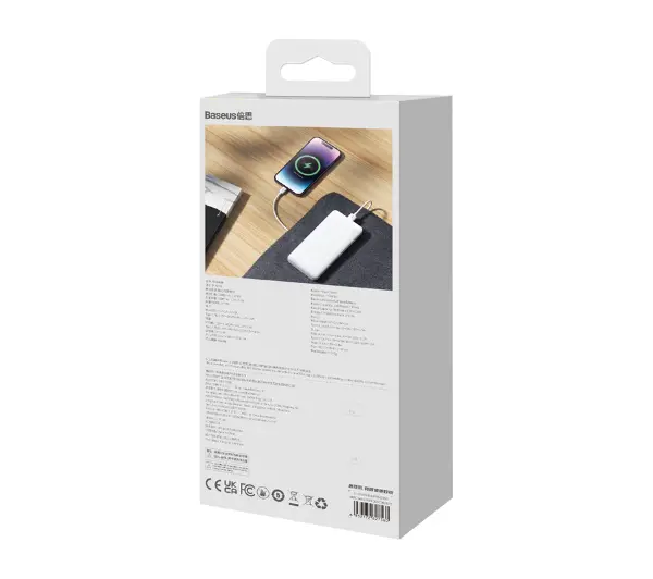 Baseus PPQD090002 Airpow 10000mAh 20W Biały