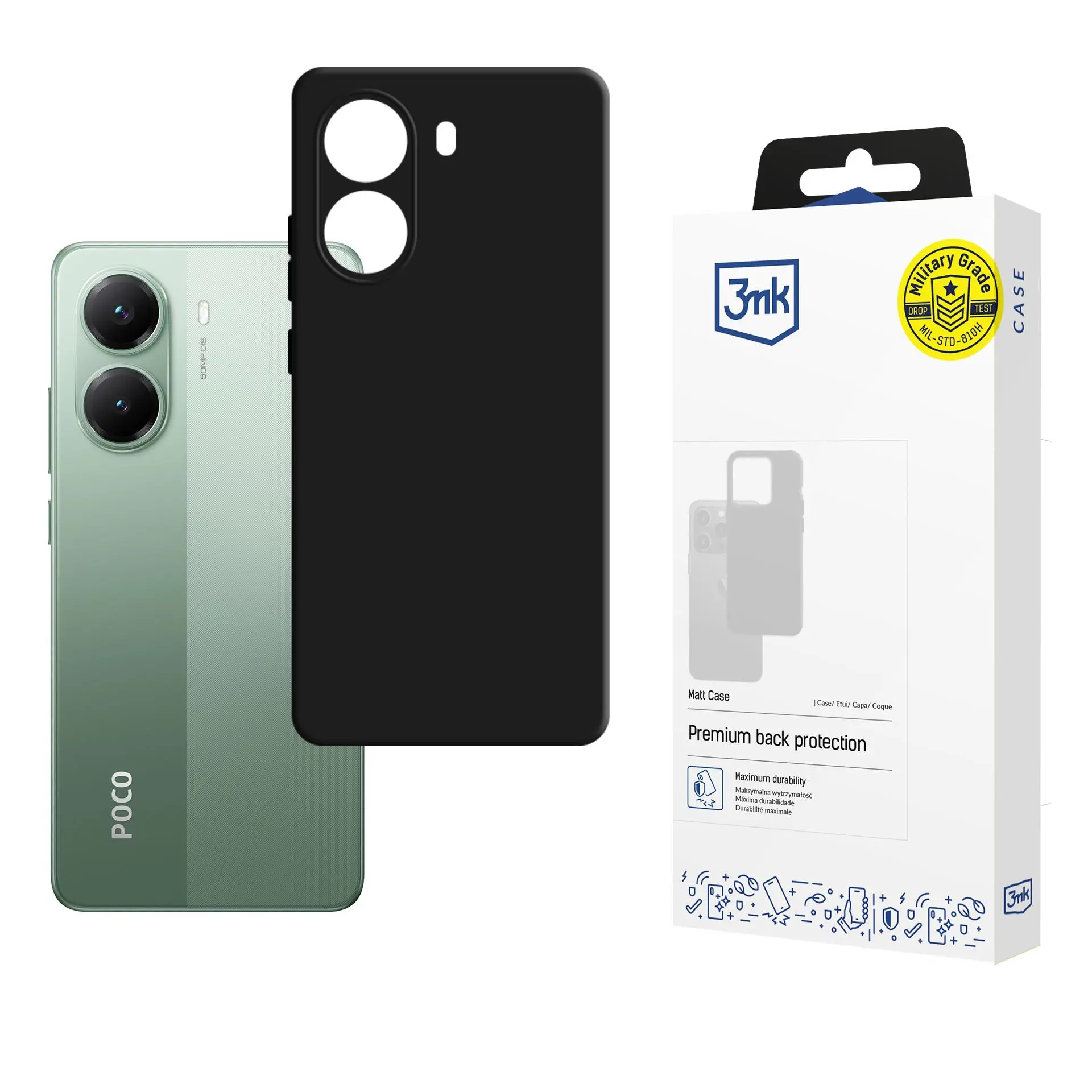 Etui 3mk Matt Case do POCO X7 Pro Czarny