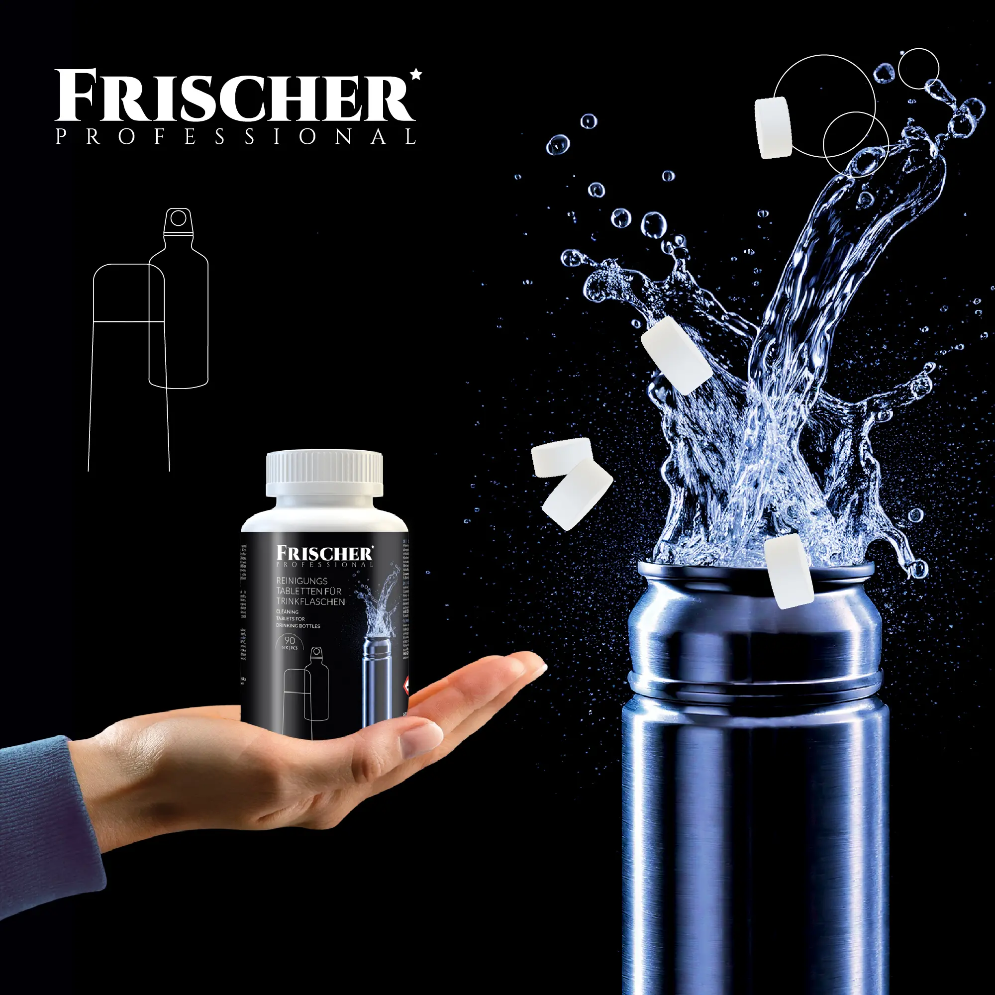 Tabletki Frischer do czyszczenia butelek 90szt.