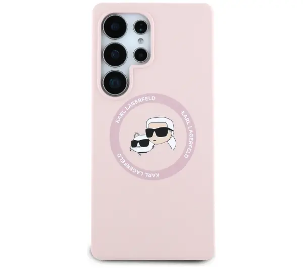 Karl Lagerfeld Silicone Double Heads And Circle MagSafe do Galaxy S25 Ultra Różowy