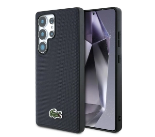 Lacoste Iconic Petit Pique Woven Logo MagSafe do Galaxy S25 Ultra Granatowy