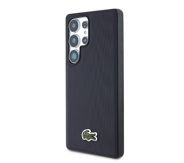 Lacoste Iconic Petit Pique Woven Logo MagSafe do Galaxy S25 Ultra Granatowy
