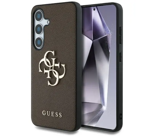 Etui GUESS Grained Big 4G Logo Small Classic Logo do Samsung Galaxy S25 Brązowy