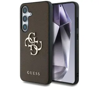 Guess Grained Big 4G Small Classic Logo do Galaxy S25 Brązowy