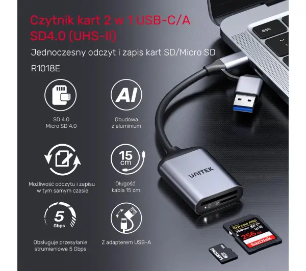 Unitek R1018E01 2w1