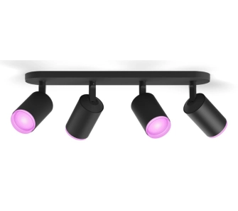 Oświetlenie punktowe Philips Hue White and Color Ambiance Poczwórne Fugato Czarny