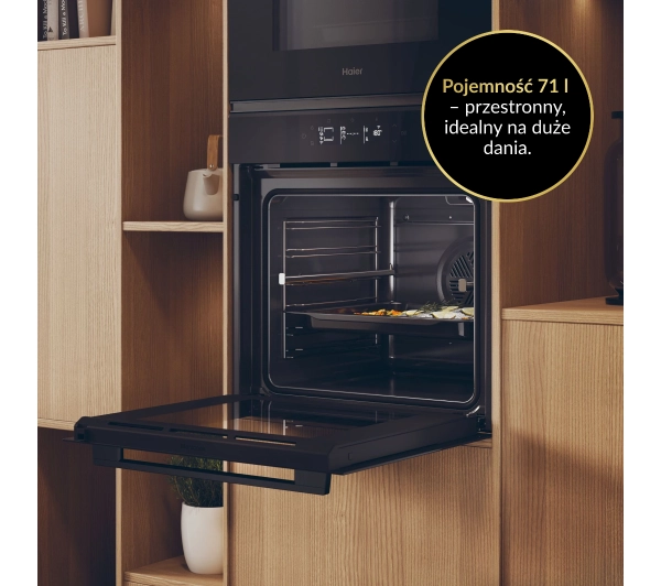 Haier ID Seria 2 H6 ID25G5HTB1 Funkcje AI Termoobieg AirFry Termosonda Zdalne sterowanie Czarne szkło - Kup na Raty - RRSO 0%